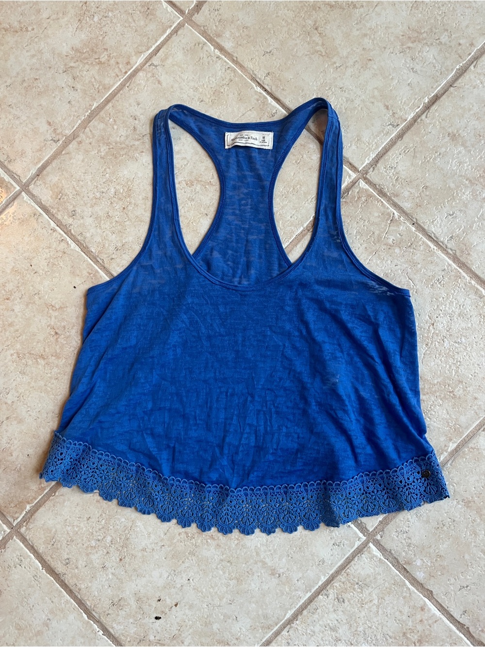 vintage y2k Abercrombie and Fitch blue Razorback swing top size medium
